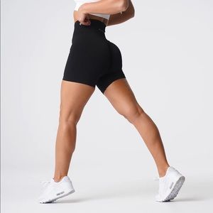 NVGTN Black Solid Seamless Shorts